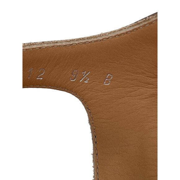 Salvatore Ferragamo Brown Patent Leather Cork Wedge Sandals Adjustable 9.5 - Picture 8 of 9